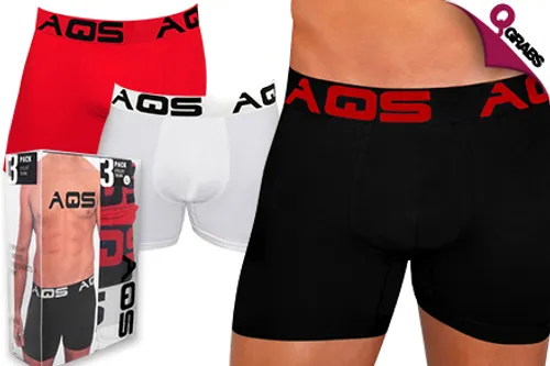 For QR79, Stock Up on the Necessities with Packs of Three AQS Men’s Boxers! (QR182 Value)